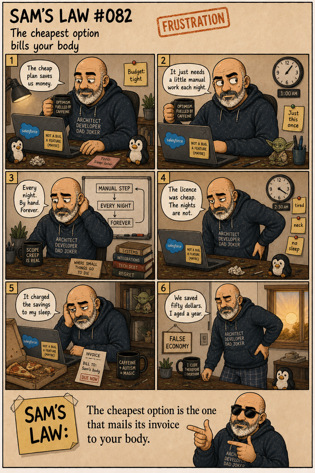 Sam's Law #082: The cheapest option bills your body